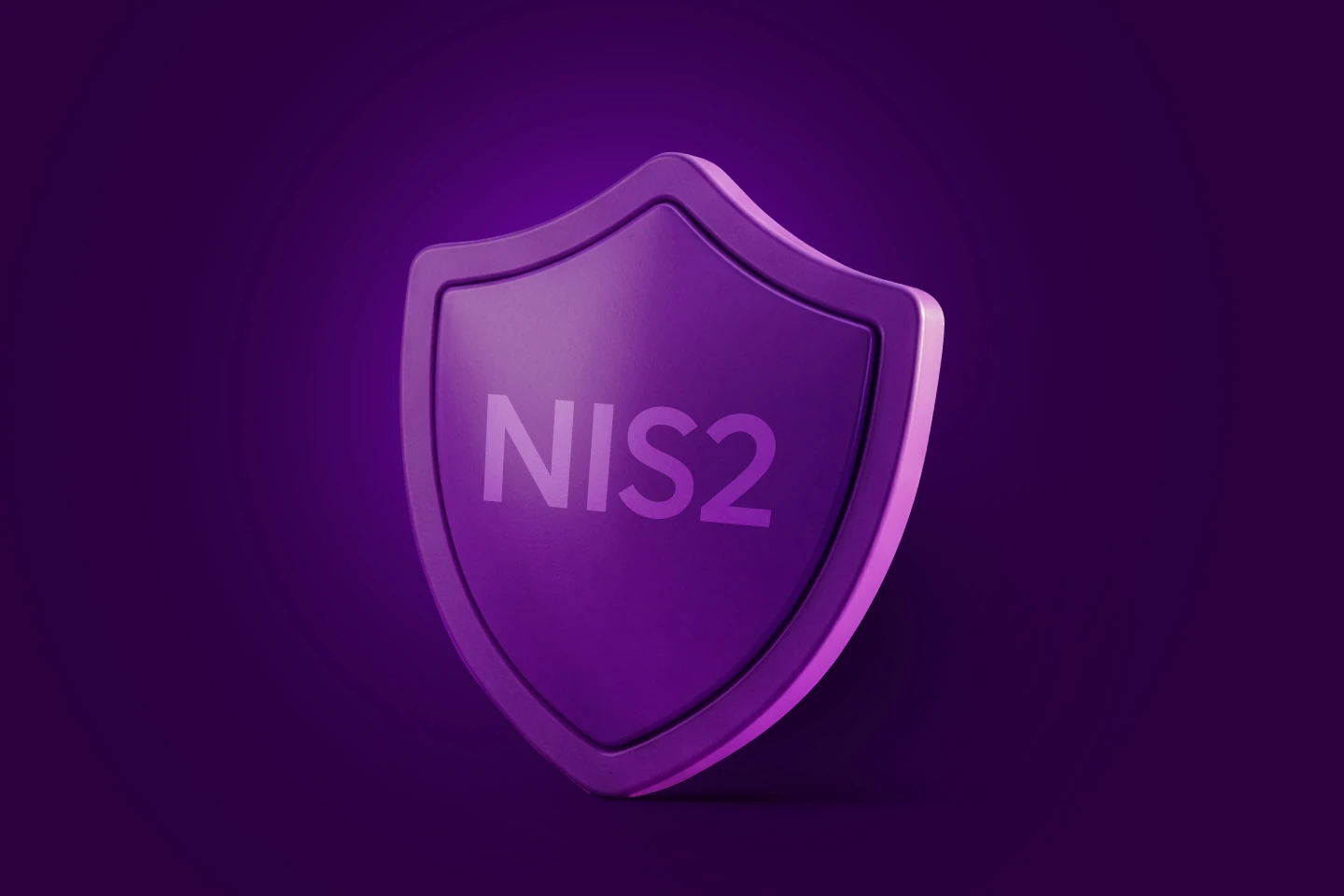 Iliustruotas skydas su užrašu "NIS2" centre