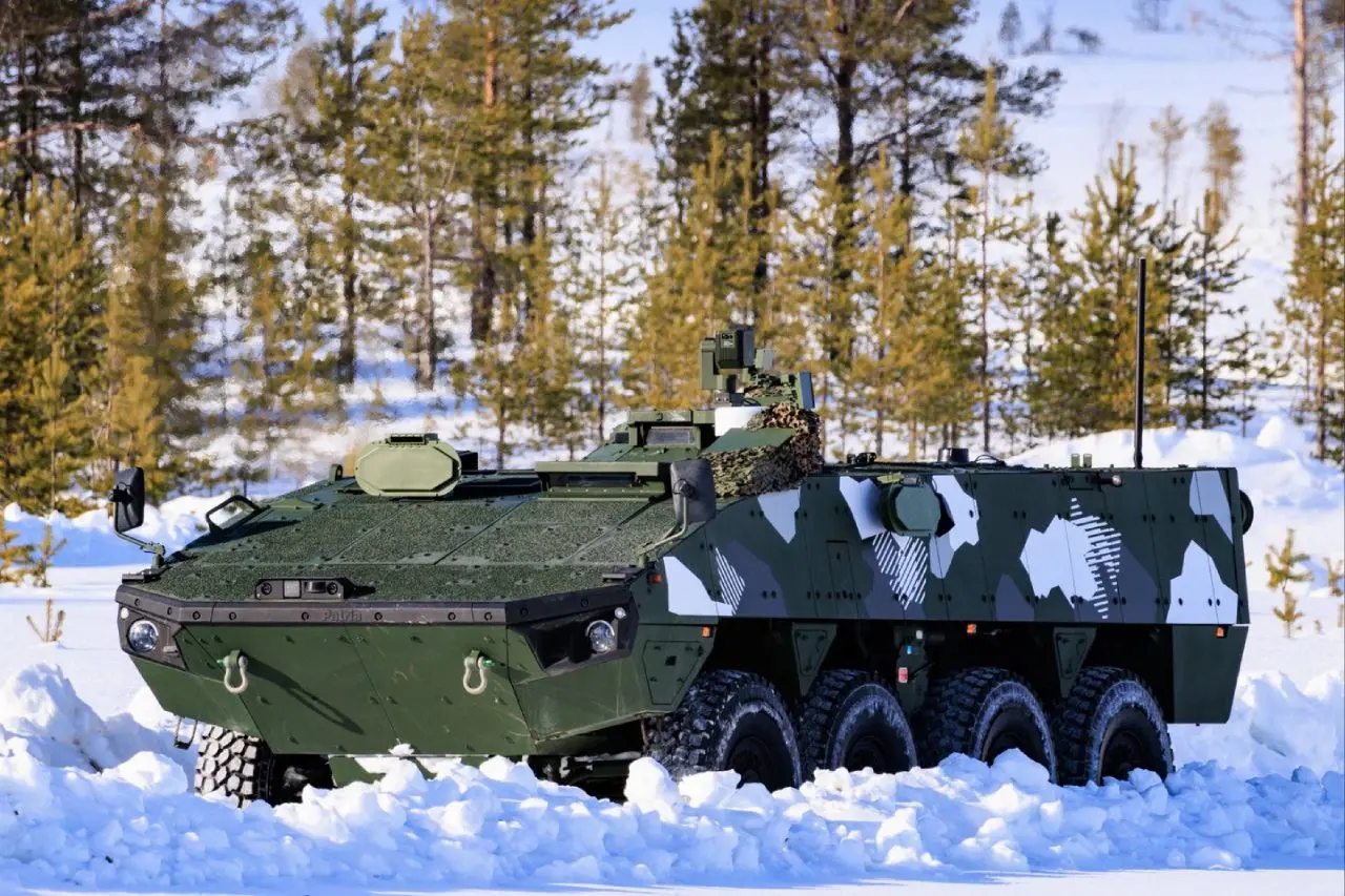 „Patria AMV XP 8x8“ šarvuotis Laplandijos regione, Suomijoje