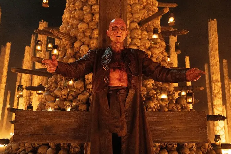 Scena iš filmo „28 Years Later: The Bone Temple“. 
