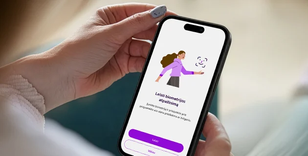 Mano Telia programėlės prisijungimas - biometrinis atpažinimas