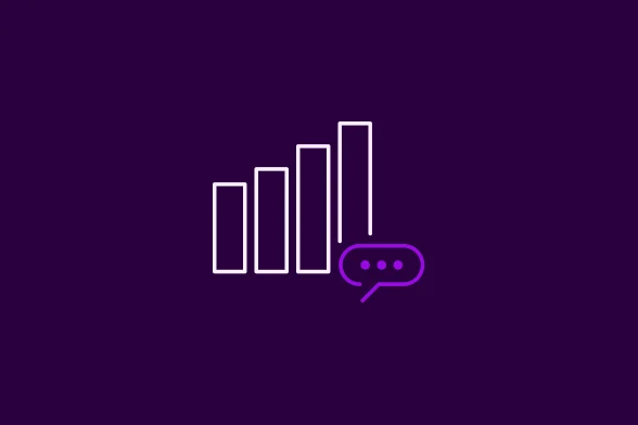 Ryšio ikonėlė violetiniame fone