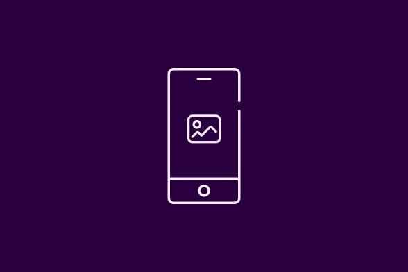telefono ikona violetiniame fone
