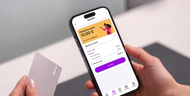 Sąskaitų tvarkymas Mano Telia programėlėje