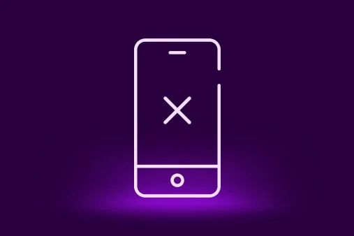 Mobilaus telefono iliustracija su kryžiuku centre
